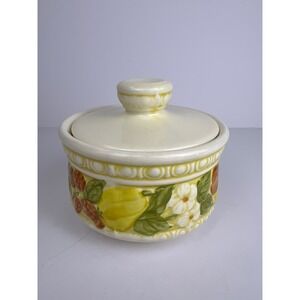 Vintage 70s‎ Metlox Poppytrail Vernon Ware Della Robbia Sugar Bowl Fruit Flower